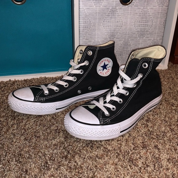 black high top converse size 8